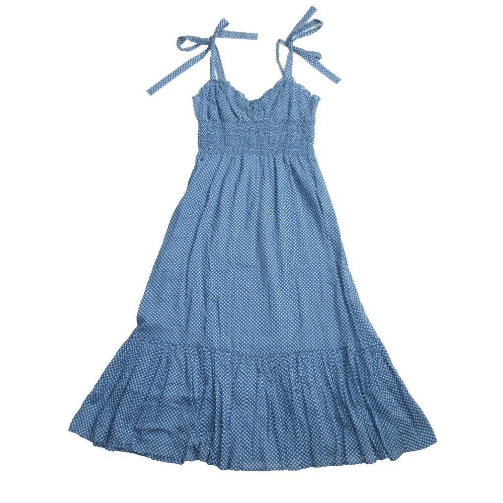 Polo by Ralph Lauren Blue Polka-Dot Tie-Strap Maxi Dress